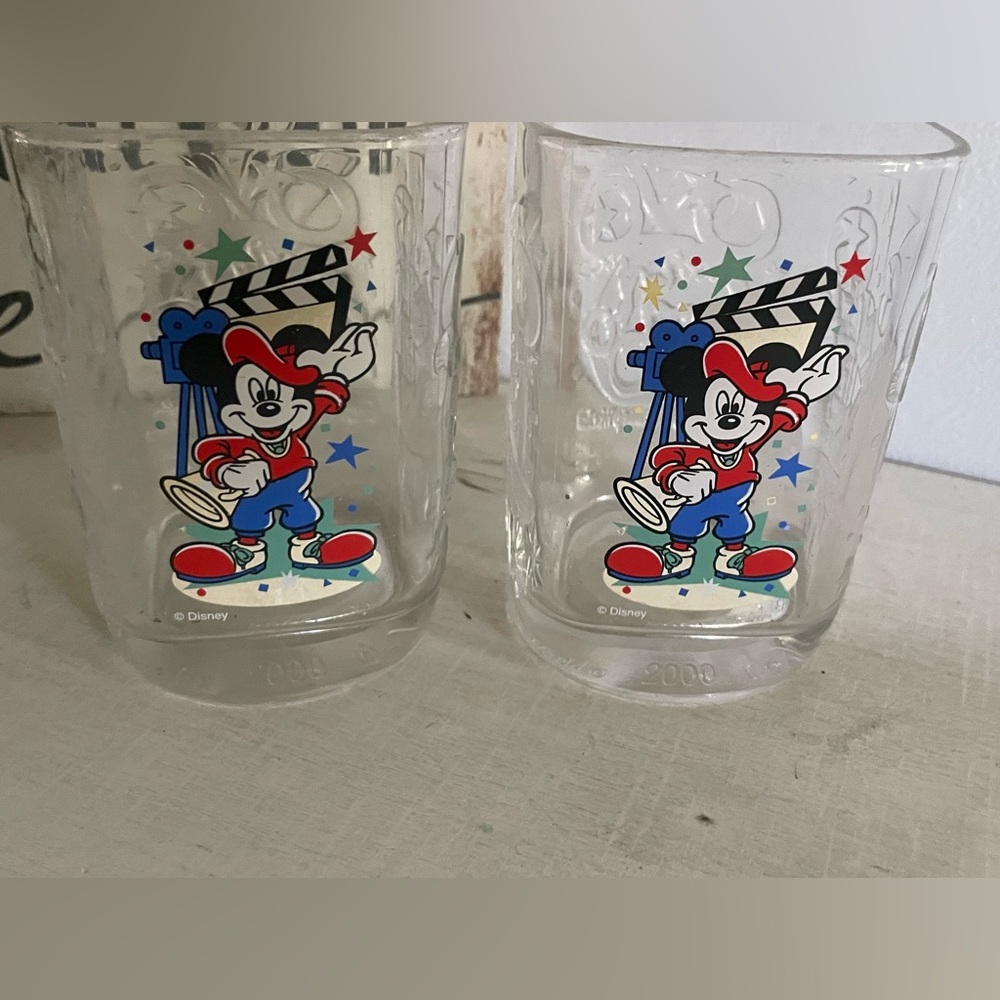 2 MICKEY MOUSE 2000 CELEBRATION DISNEY GLASSES